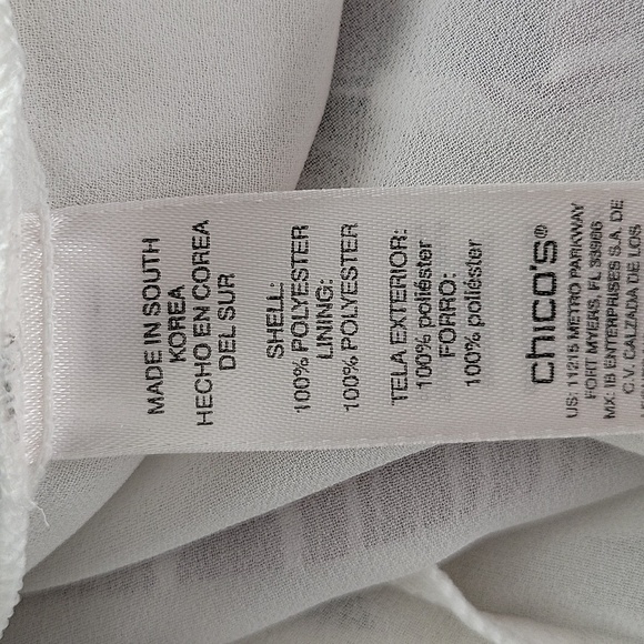 Chico's Coastal Breeze Soft Pleat Popover Blouse Purple Tan Black Size Large - Picture 8 of 9